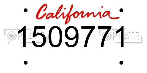 1509771 California License Plate