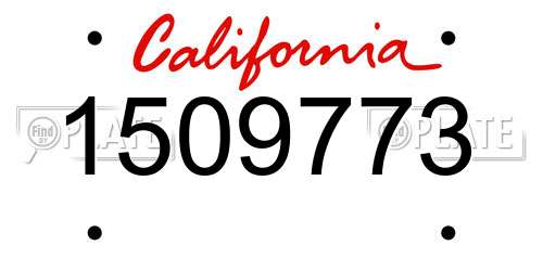 1509773 California License Plate