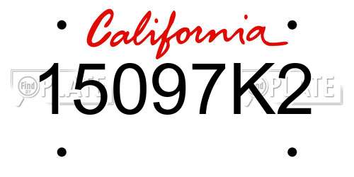 15097K2 California License Plate
