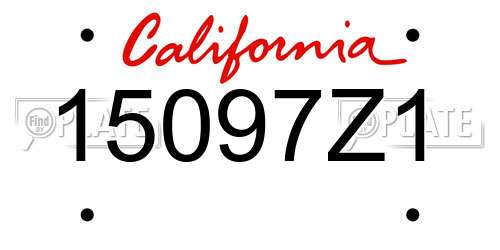 15097Z1 California License Plate