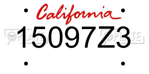 15097Z3 California License Plate