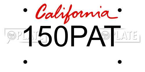 150PAT California License Plate