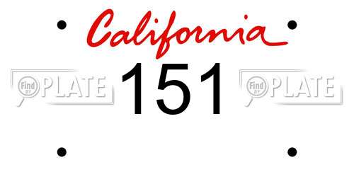 151 California License Plate