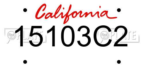15103C2 California License Plate