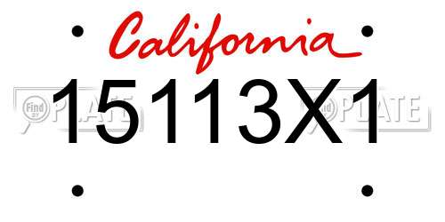15113X1 California License Plate