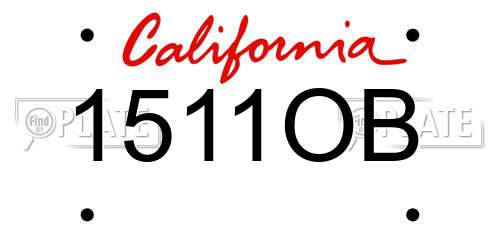 1511OB California License Plate
