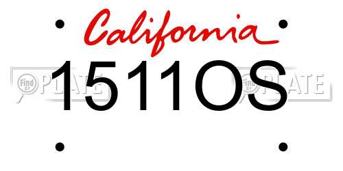 1511OS California License Plate