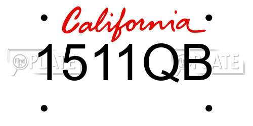 1511QB California License Plate