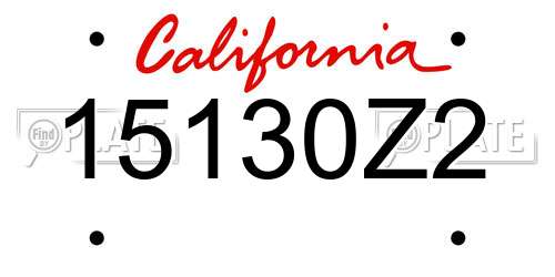 15130Z2 California License Plate
