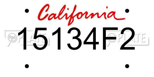 15134F2 California License Plate