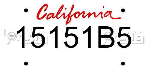 15151B5 California License Plate