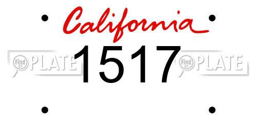 1517 California License Plate