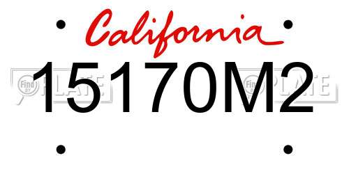 15170M2 California License Plate
