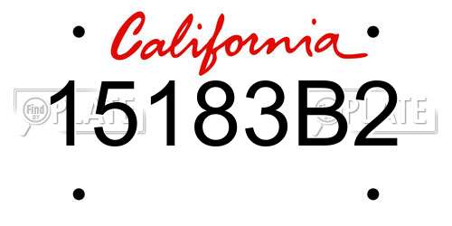 15183B2 California License Plate