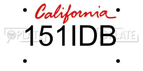 151IDB California License Plate