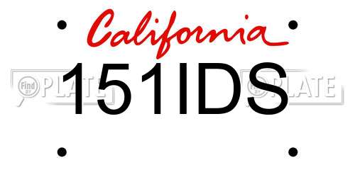 151IDS California License Plate