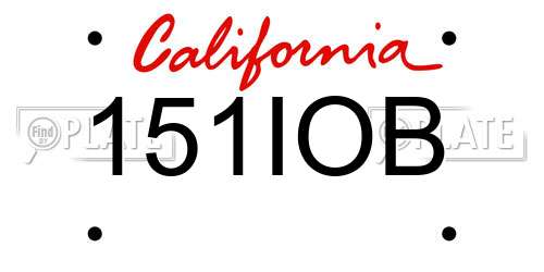151IOB California License Plate