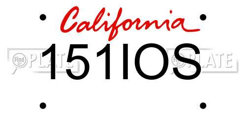 151IOS California License Plate