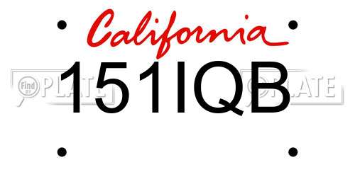 151IQB California License Plate