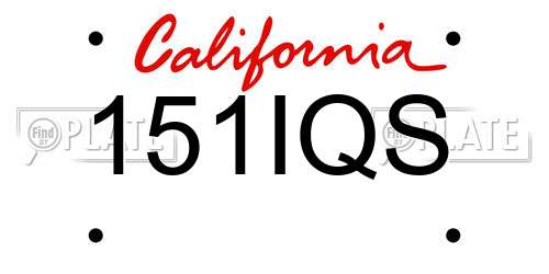 151IQS California License Plate