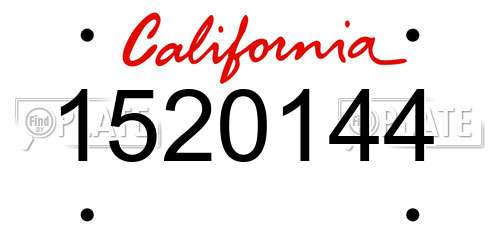 1520144 California License Plate