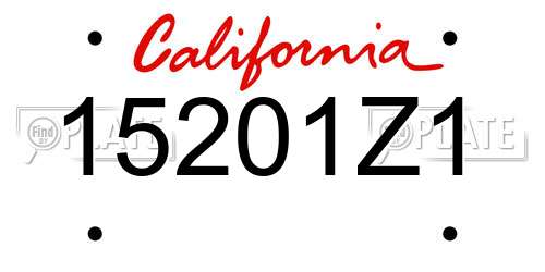 15201Z1 California License Plate