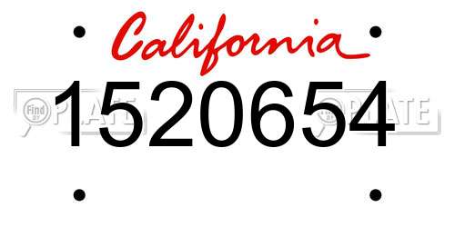 1520654 California License Plate