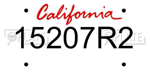 15207R2 California License Plate