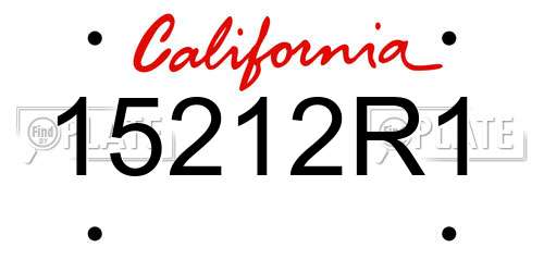 15212R1 California License Plate