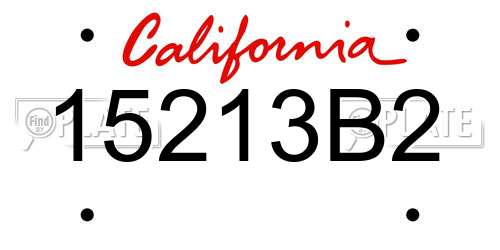 15213B2 California License Plate