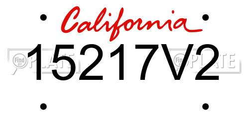 15217V2 California License Plate