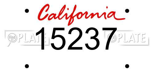 15237 California License Plate