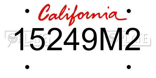 15249M2 California License Plate