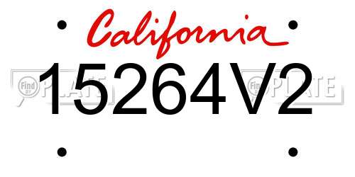 15264V2 California License Plate