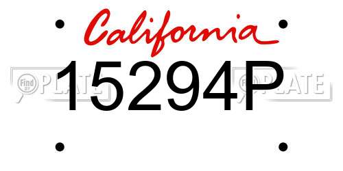 15294P California License Plate