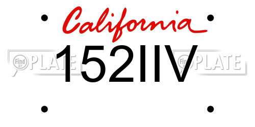 152IIV California License Plate