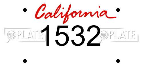 1532 California License Plate