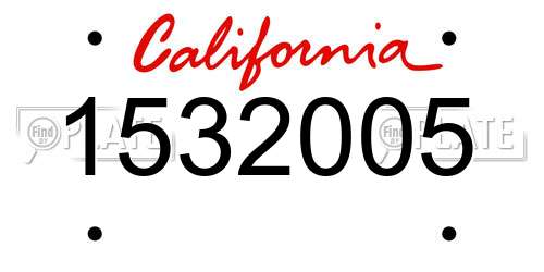 1532005 California License Plate