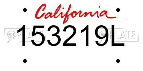 153219L California License Plate