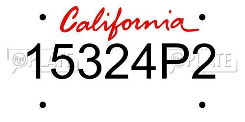 15324P2 California License Plate