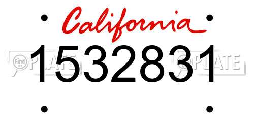 1532831 California License Plate