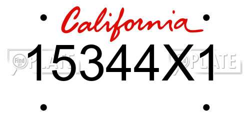 15344X1 California License Plate