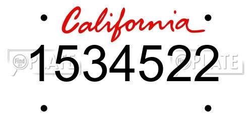 1534522 California License Plate