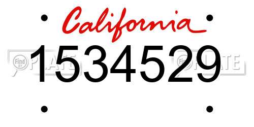 1534529 California License Plate