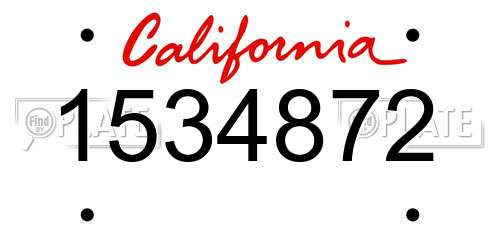 1534872 California License Plate