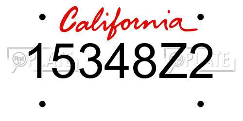 15348Z2 California License Plate