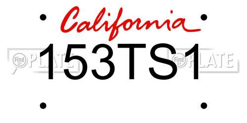 153TS1 California License Plate