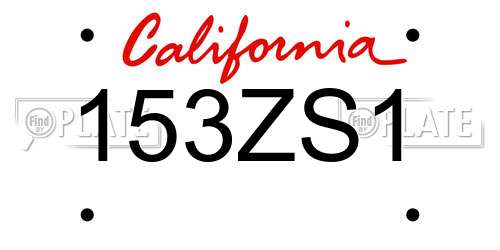 153ZS1 California License Plate
