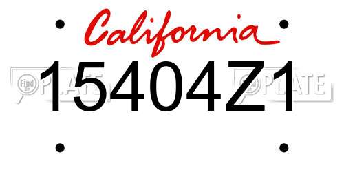 15404Z1 California License Plate