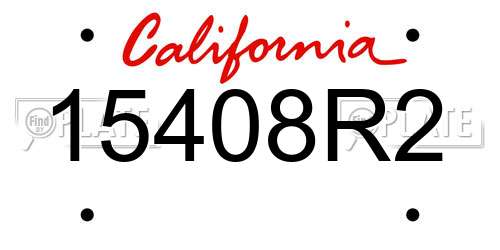 15408R2 California License Plate